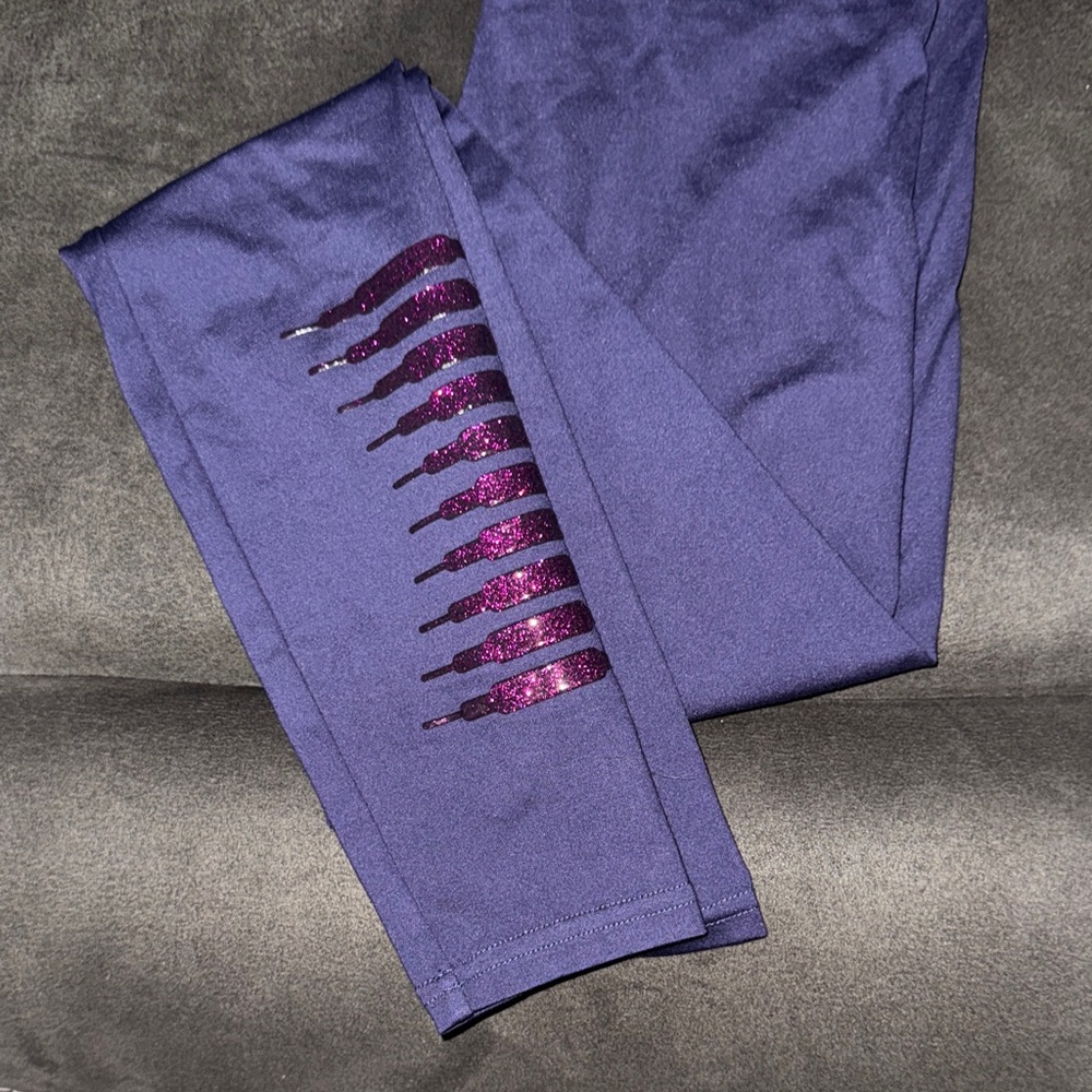 Savage X Fenty Purple Leggings with Shimmer Detail - Picture 3 of 5